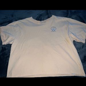 o’niell, yellow cropped t shirt, beachy, XL